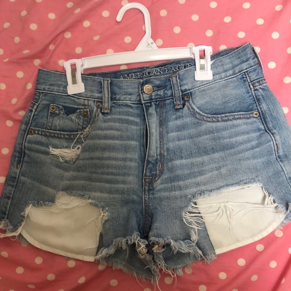 American Eagle high rise denim shorts